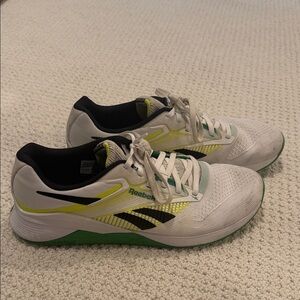 Reebok Nano X4 White and Lime Green Running Shoes